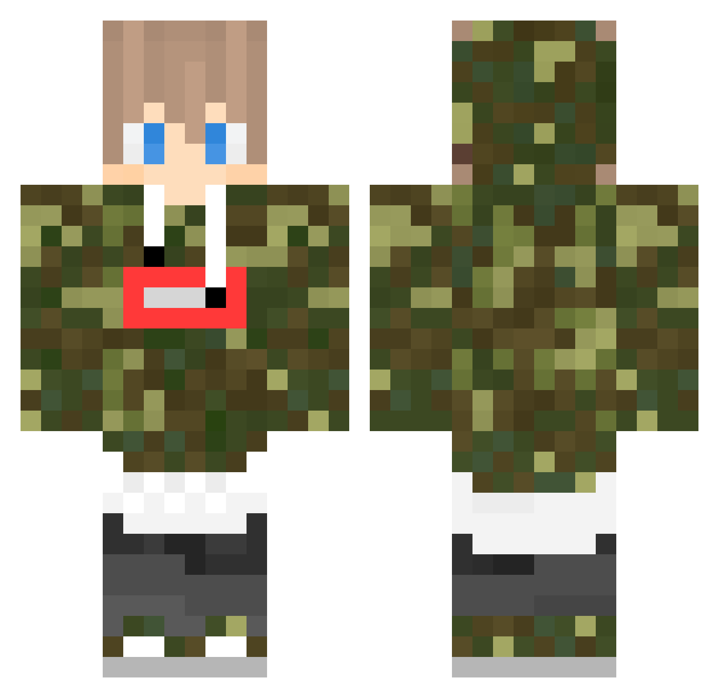 VlogBoyzYT Minecraft skin, front and back view