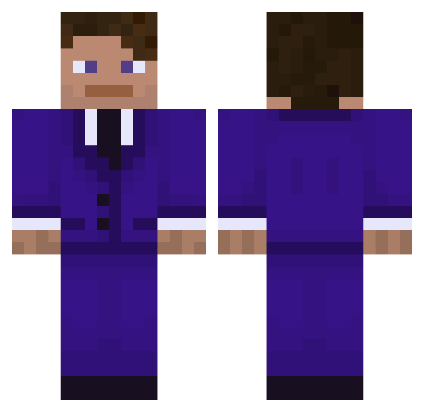 Quintes Minecraft skin, front and back view