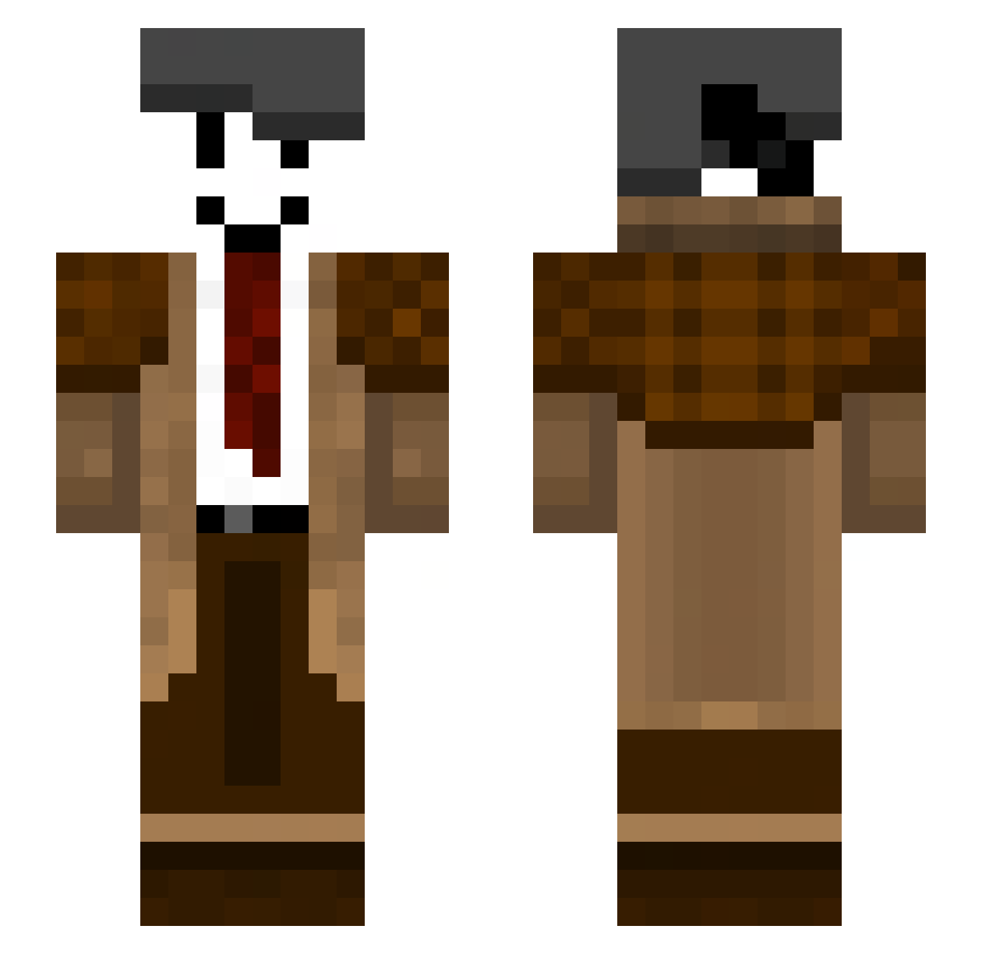 Wholesalers Minecraft skin, front and back view