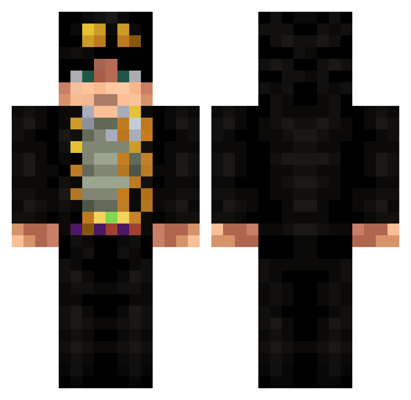 C03RLSteel Minecraft skin, front and back view
