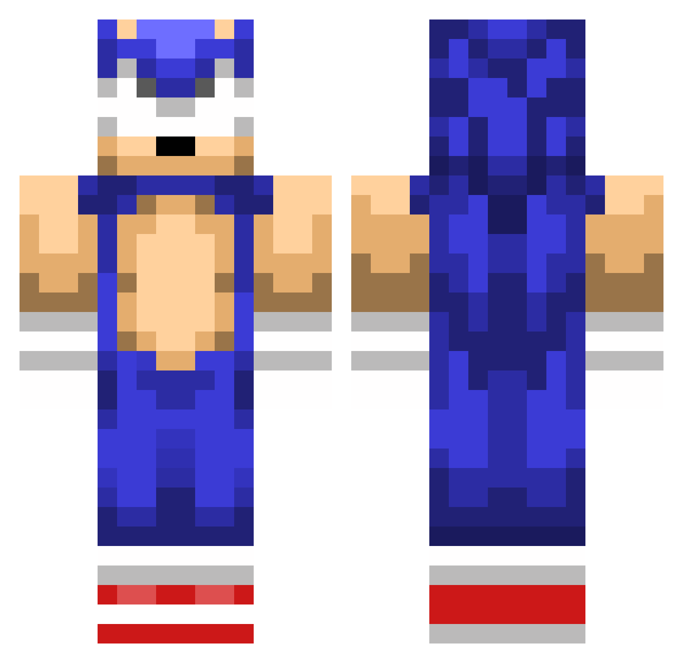 TheGreatGaw Minecraft skin, front and back view