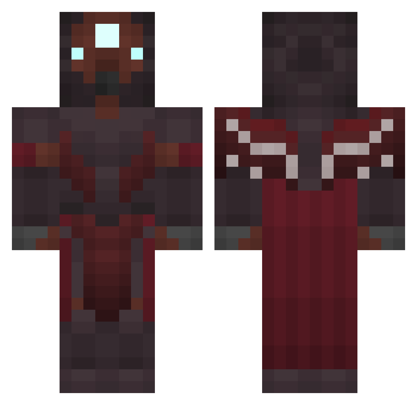 Cacod3mon Minecraft skin, front and back view