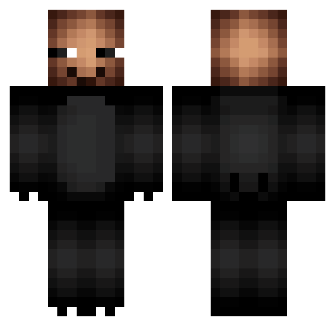 TuNegritoSapeh Minecraft skin, front and back view
