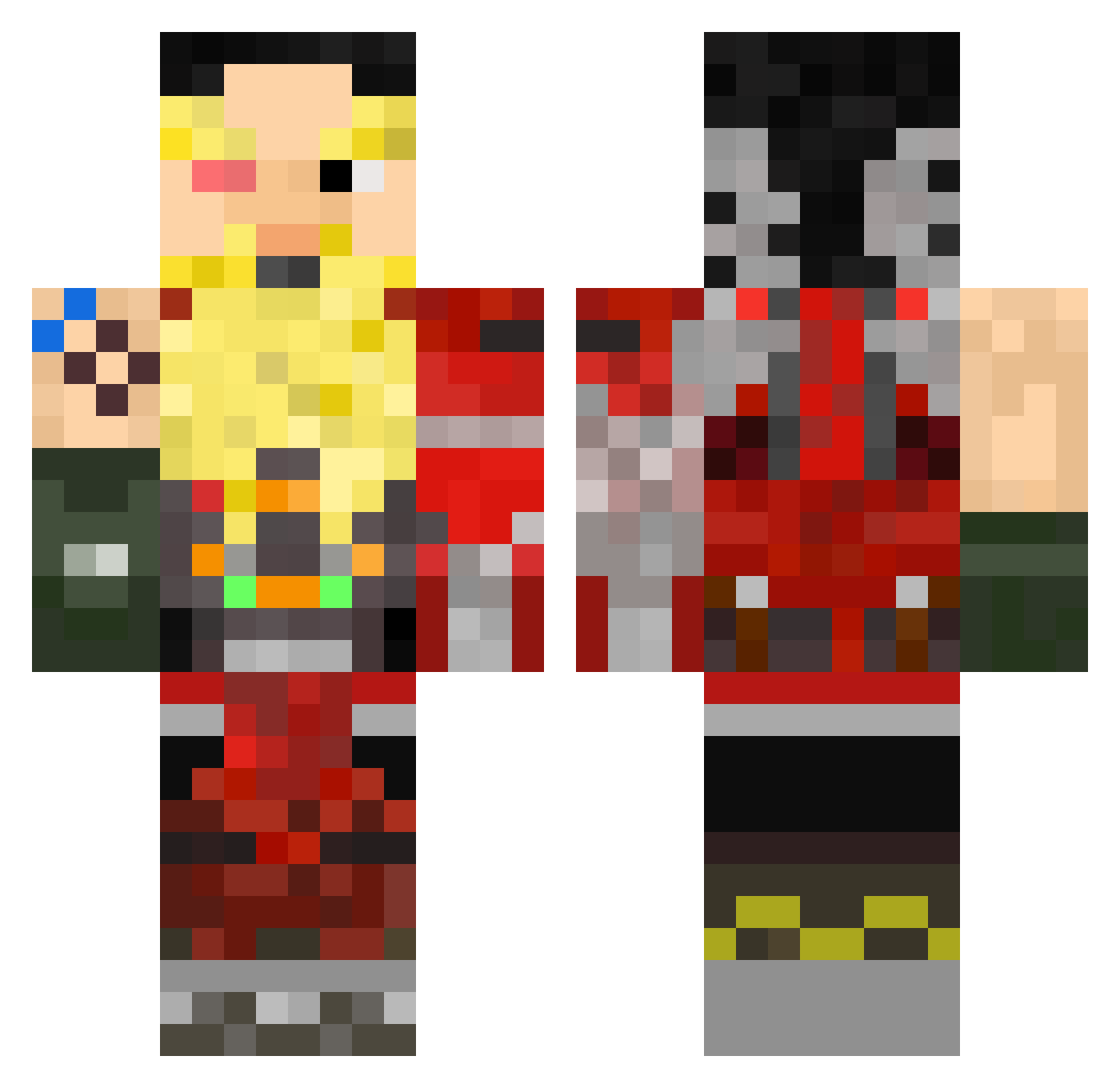 Torbikini Minecraft skin, front and back view