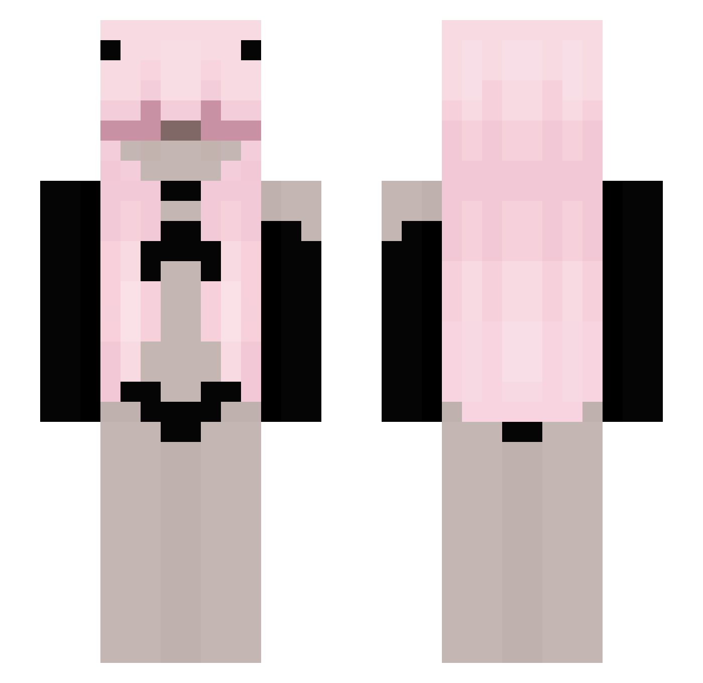 YuanMeii Minecraft skin, front and back view