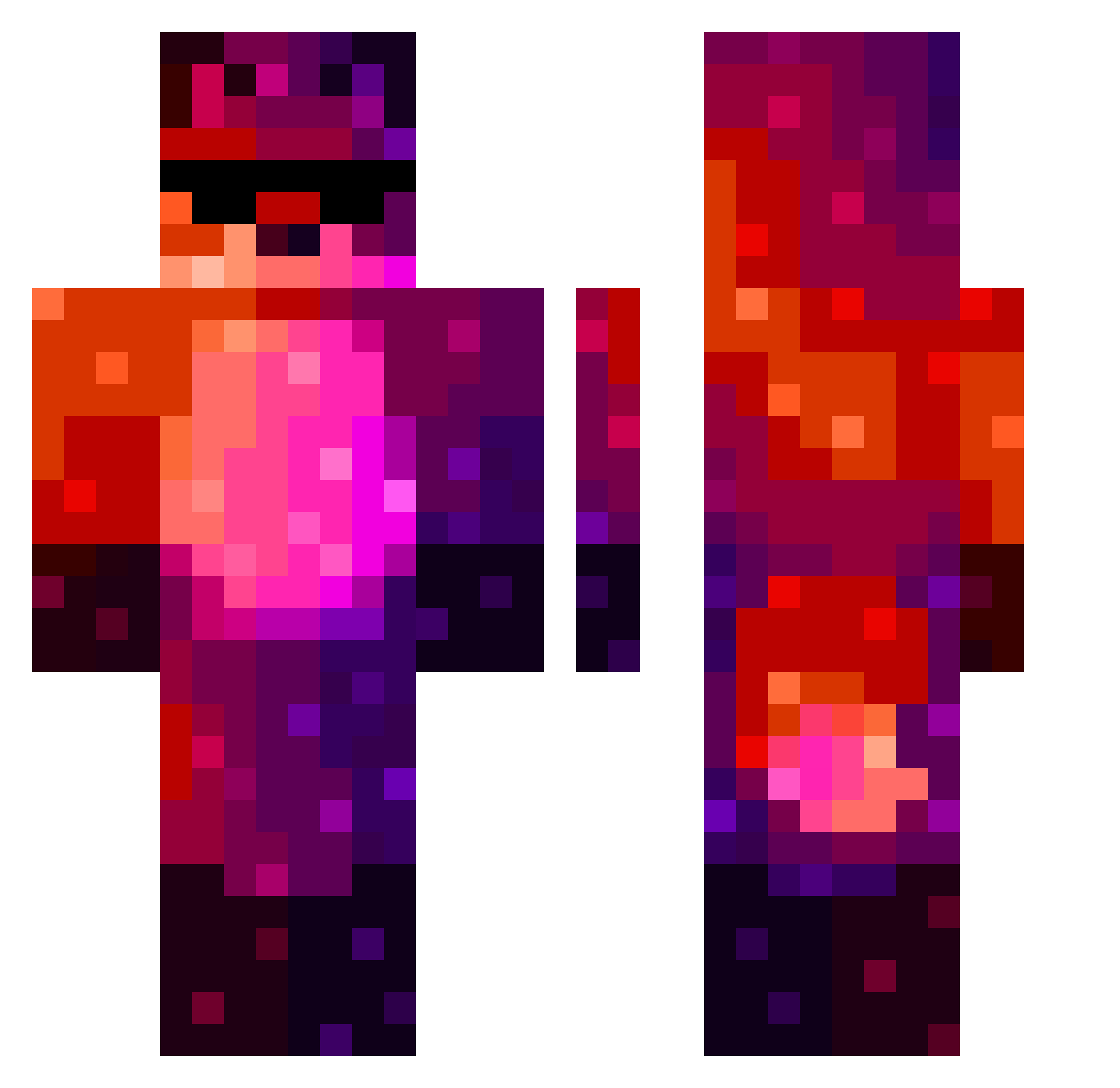 SammiPlay Minecraft skin, front and back view