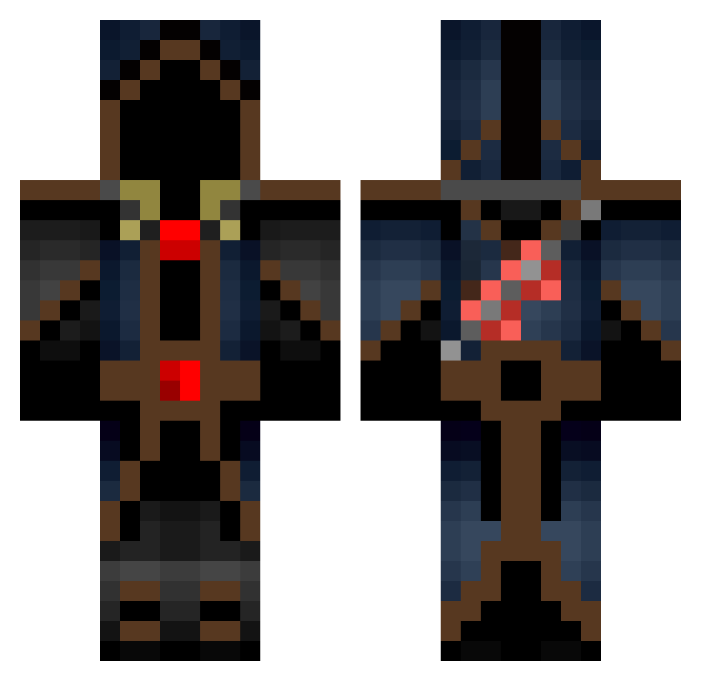The_K3y_Keeper Minecraft skin, front and back view