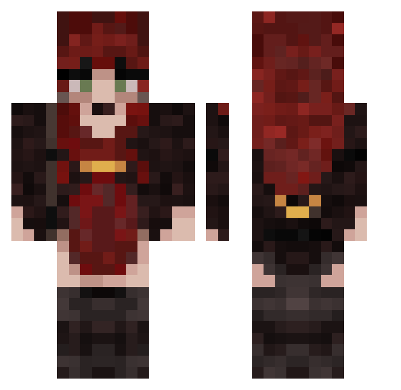 Reconqueror Minecraft skin, front and back view