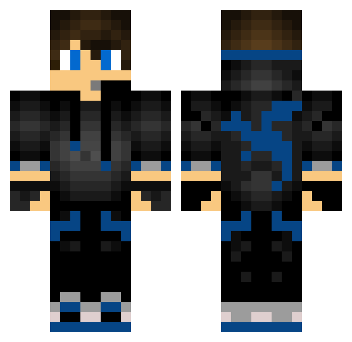 Gawky Minecraft skin, front and back view