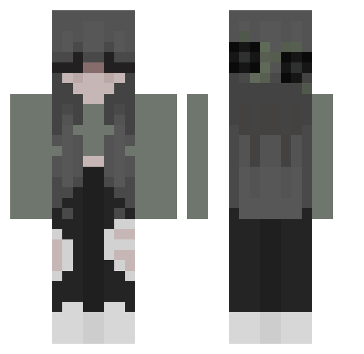 xBXSE Minecraft skin, front and back view