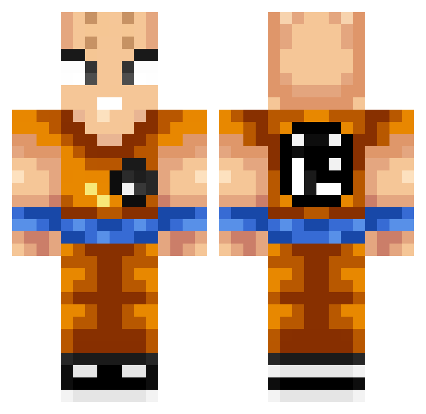 SoullessHell Minecraft skin, front and back view