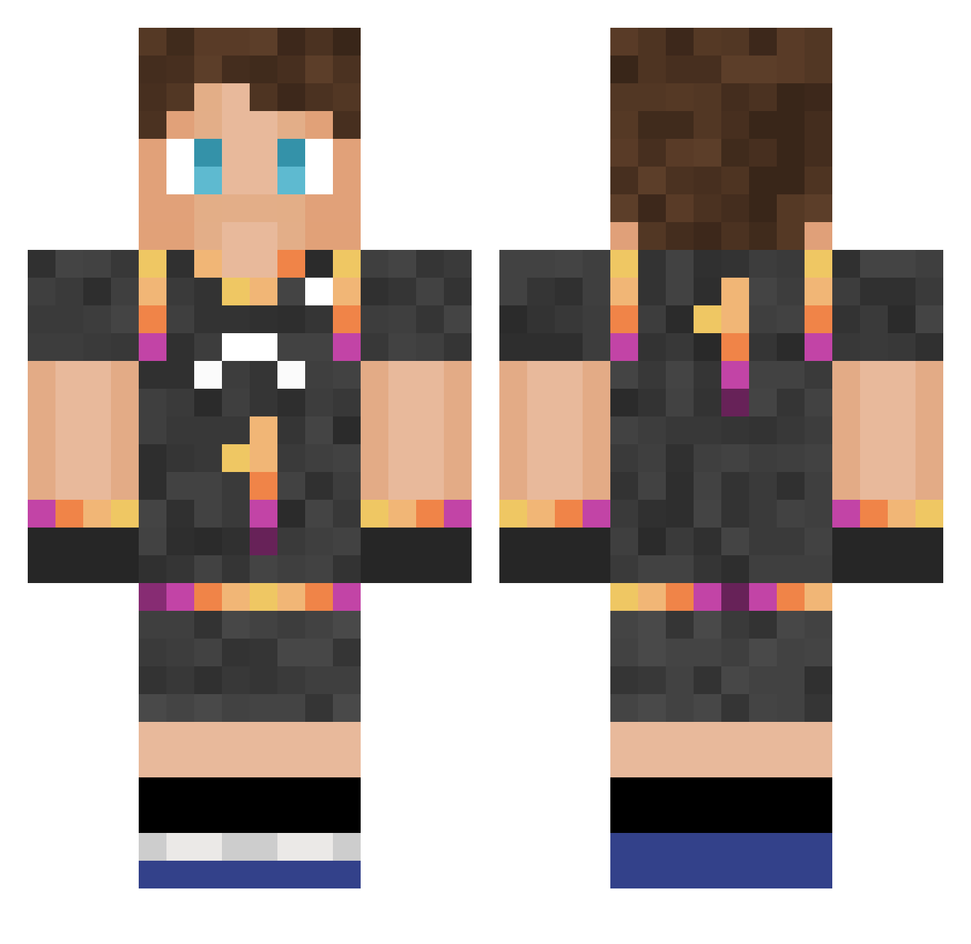 Moonlight73 Minecraft skin, front and back view