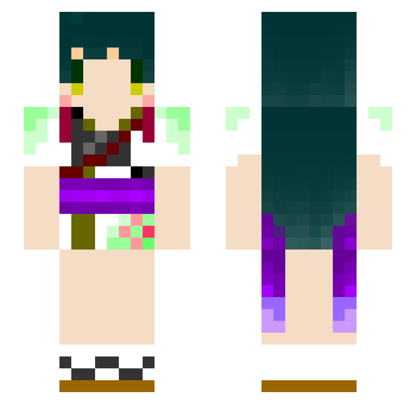 diary Minecraft skin, front and back view