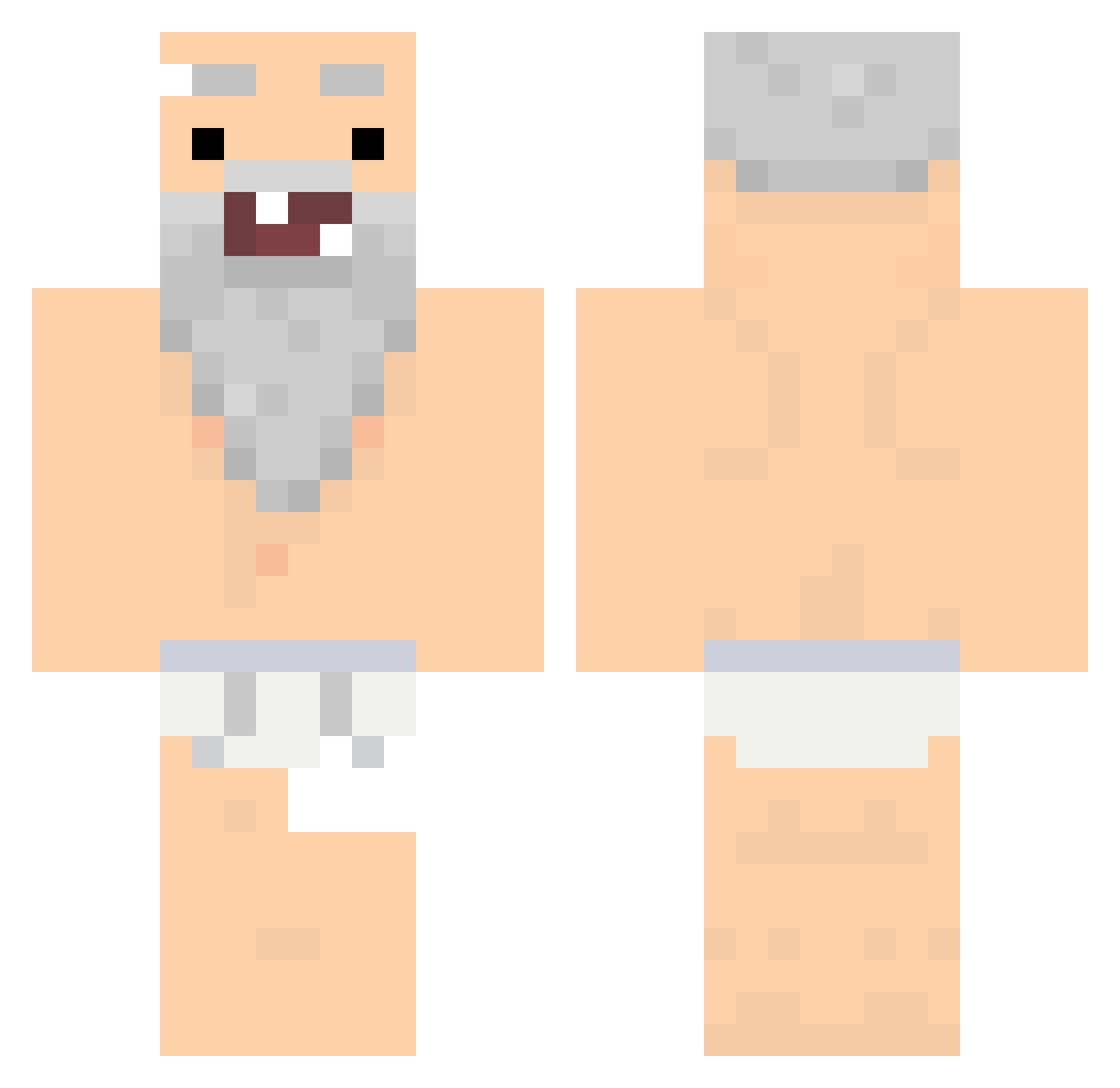 Swiezant Minecraft skin, front and back view