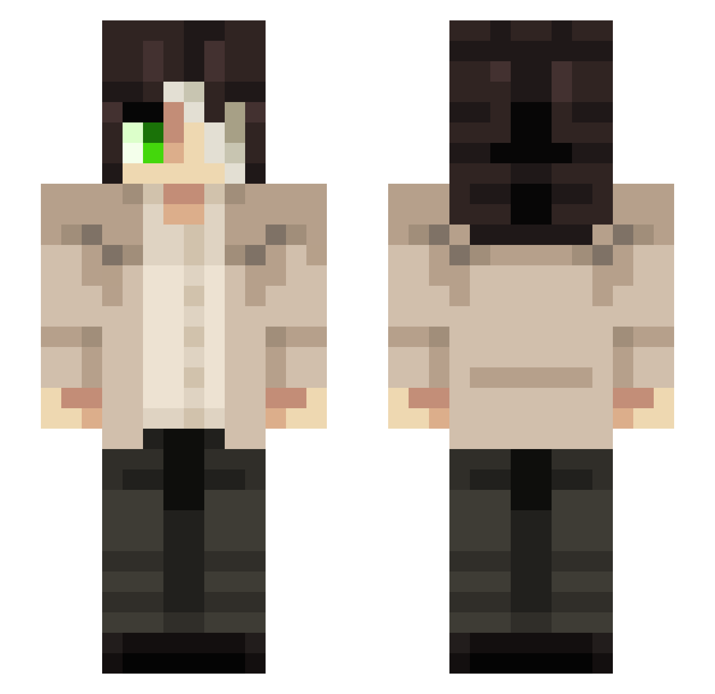 reddead_11 Minecraft skin, front and back view