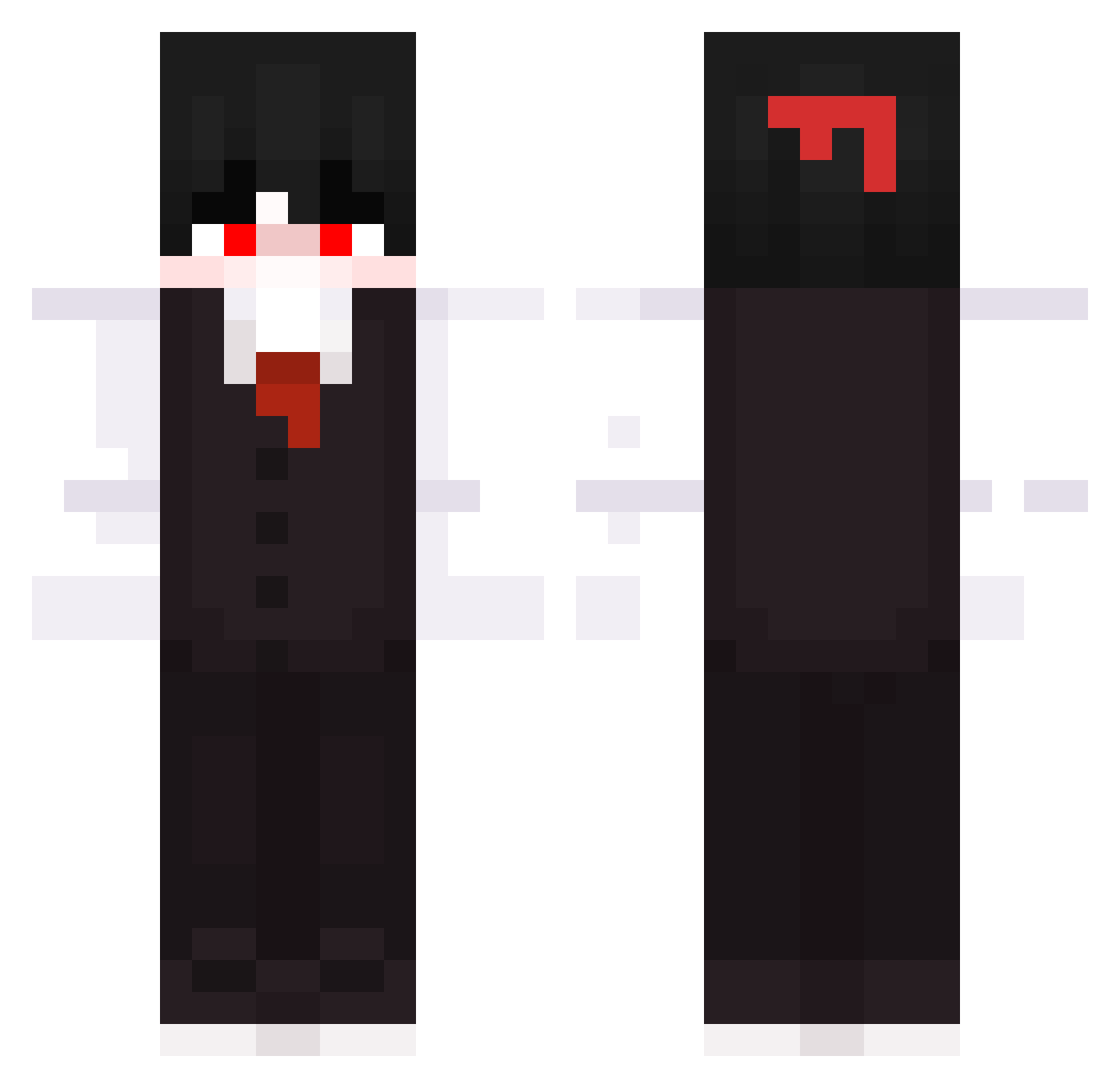 thewZyy Minecraft skin, front and back view