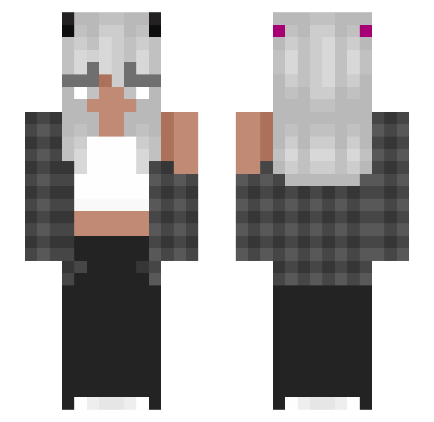 Carasouels Minecraft skin, front and back view