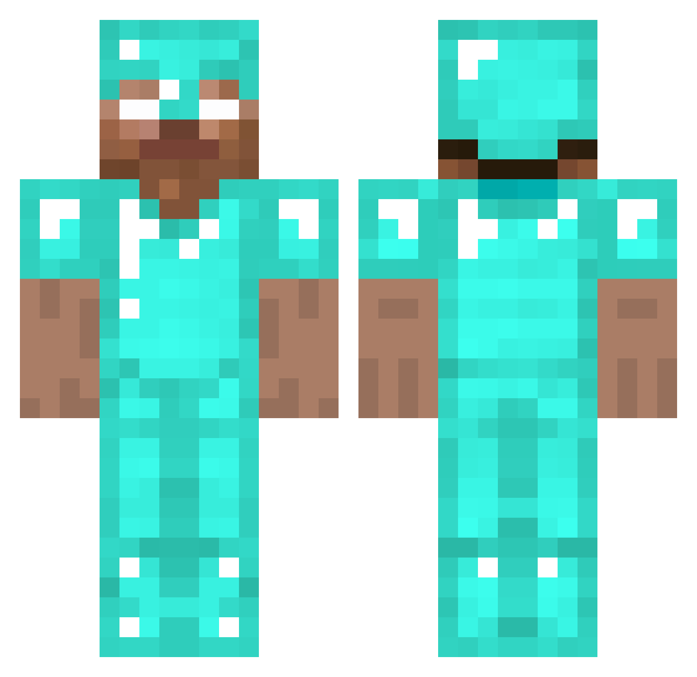 ShopKeynetics Minecraft skin, front and back view