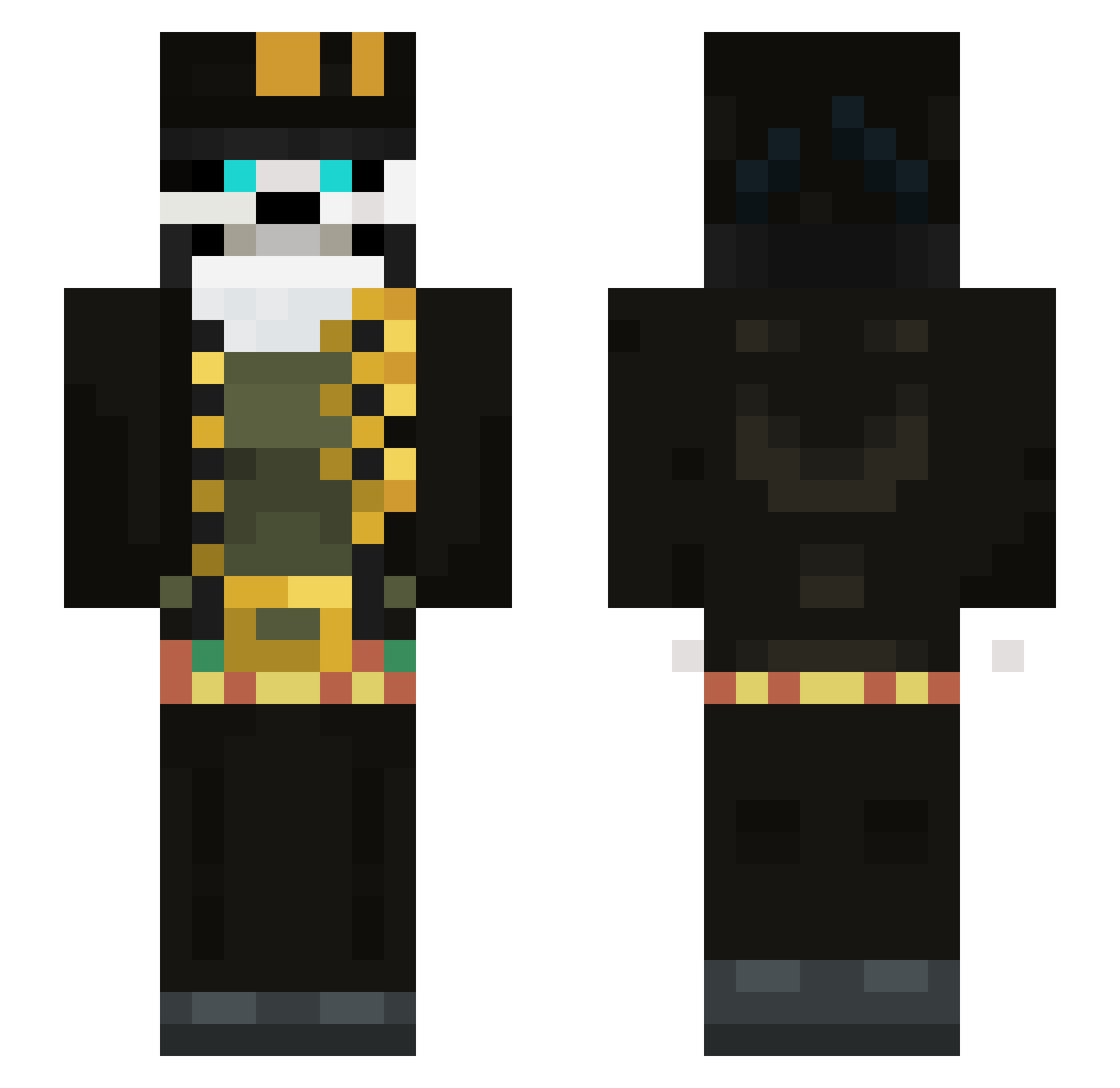 AlphaNitch Minecraft skin, front and back view