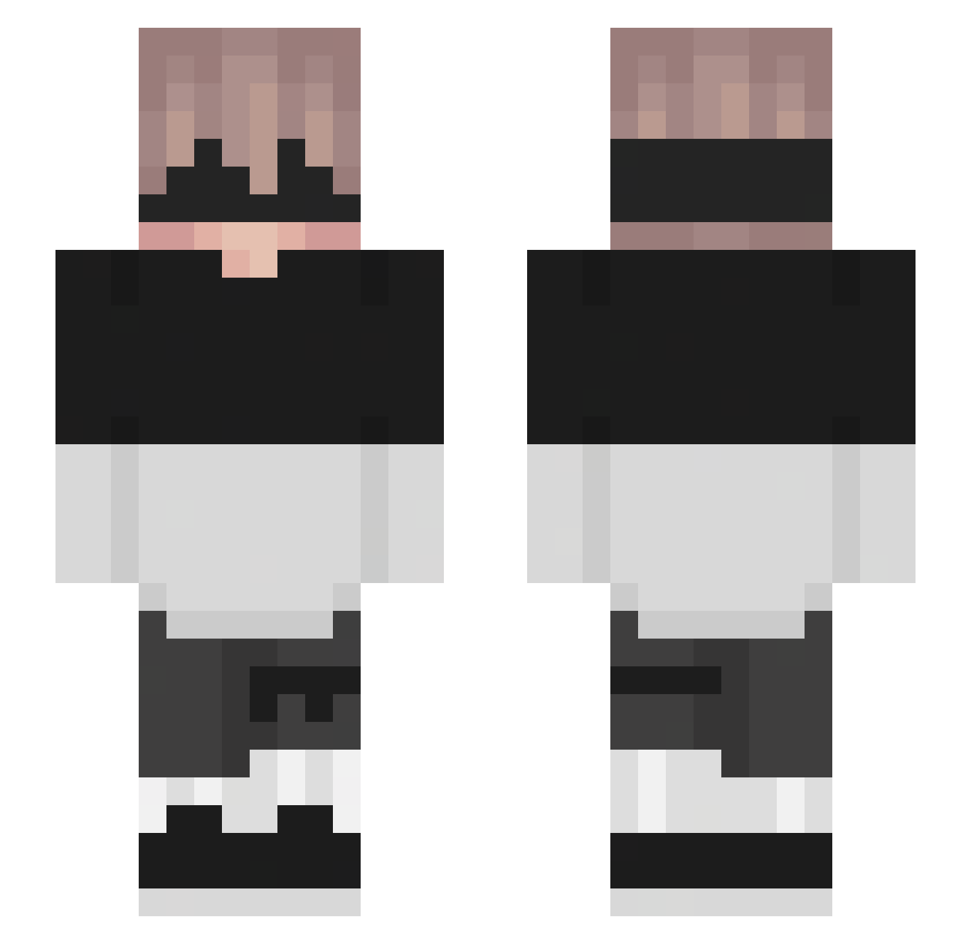 Silisca Minecraft skin, front and back view