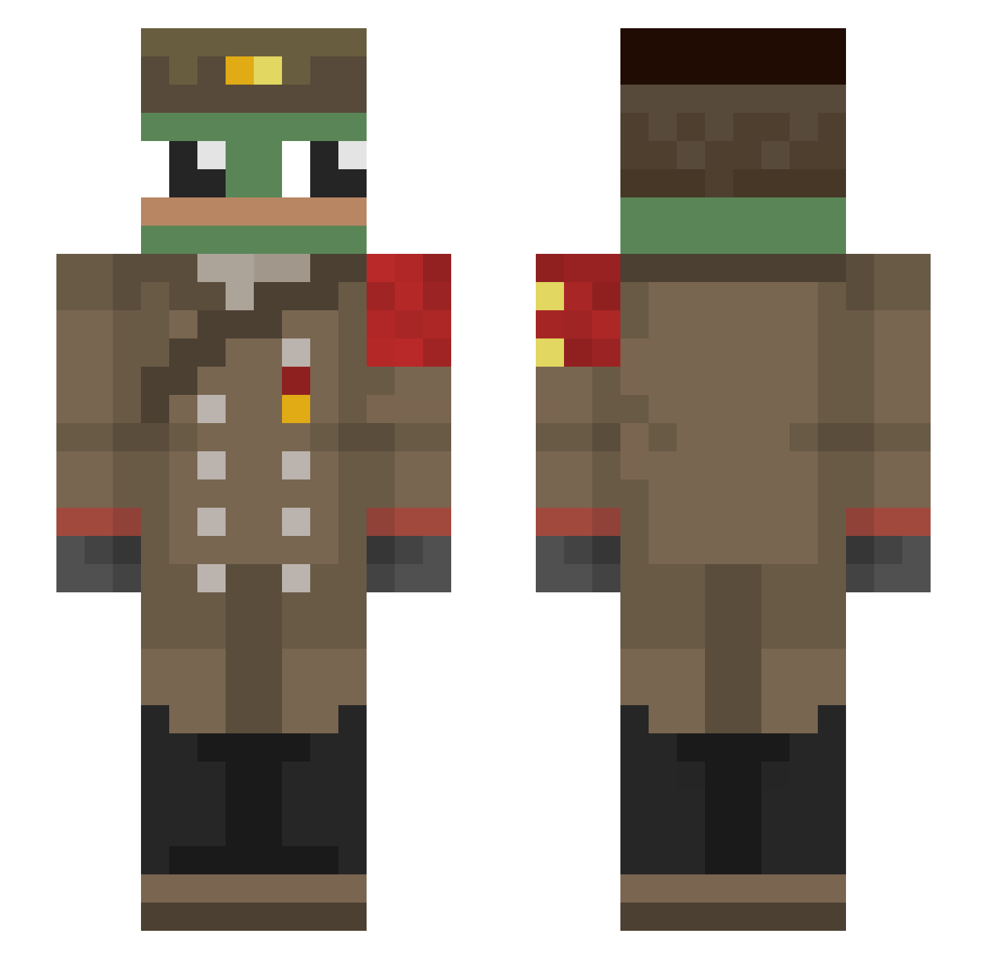 Prusek14 Minecraft skin, front and back view
