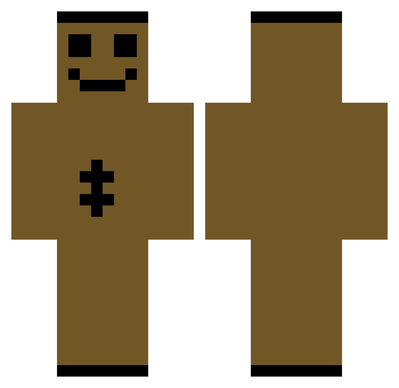 thebraveblack Minecraft skin, front and back view