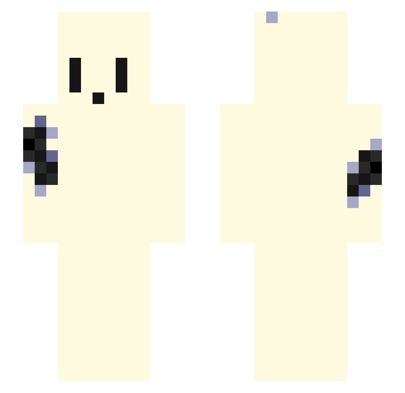 kkyrelle Minecraft skin, front and back view