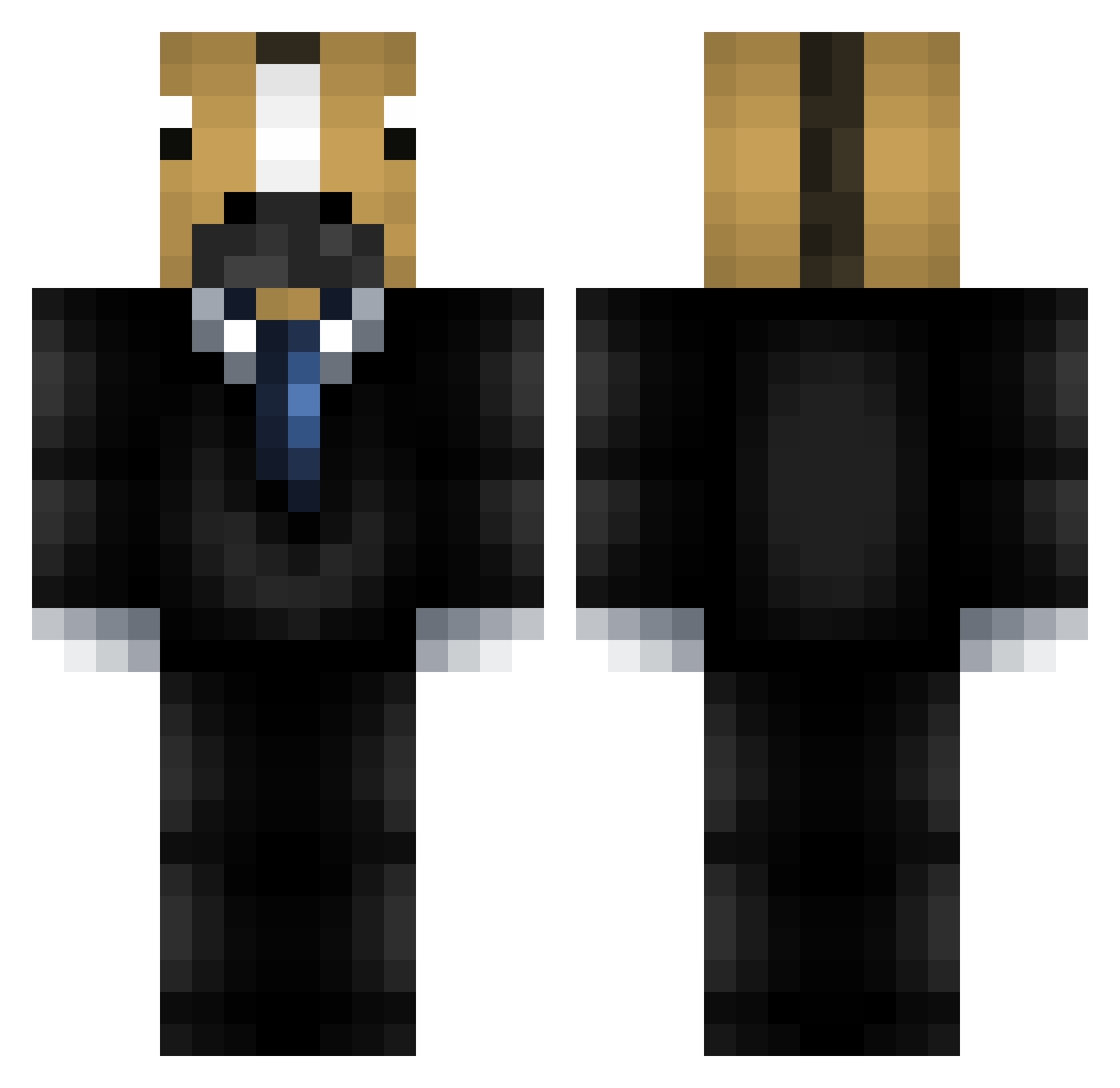 BeerCanBoys Minecraft skin, front and back view