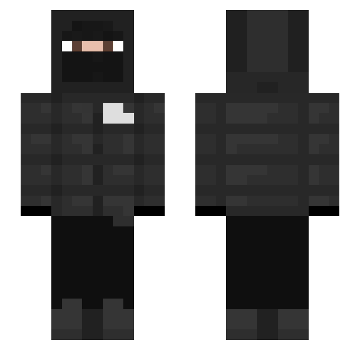 SrShaizy Minecraft skin, front and back view