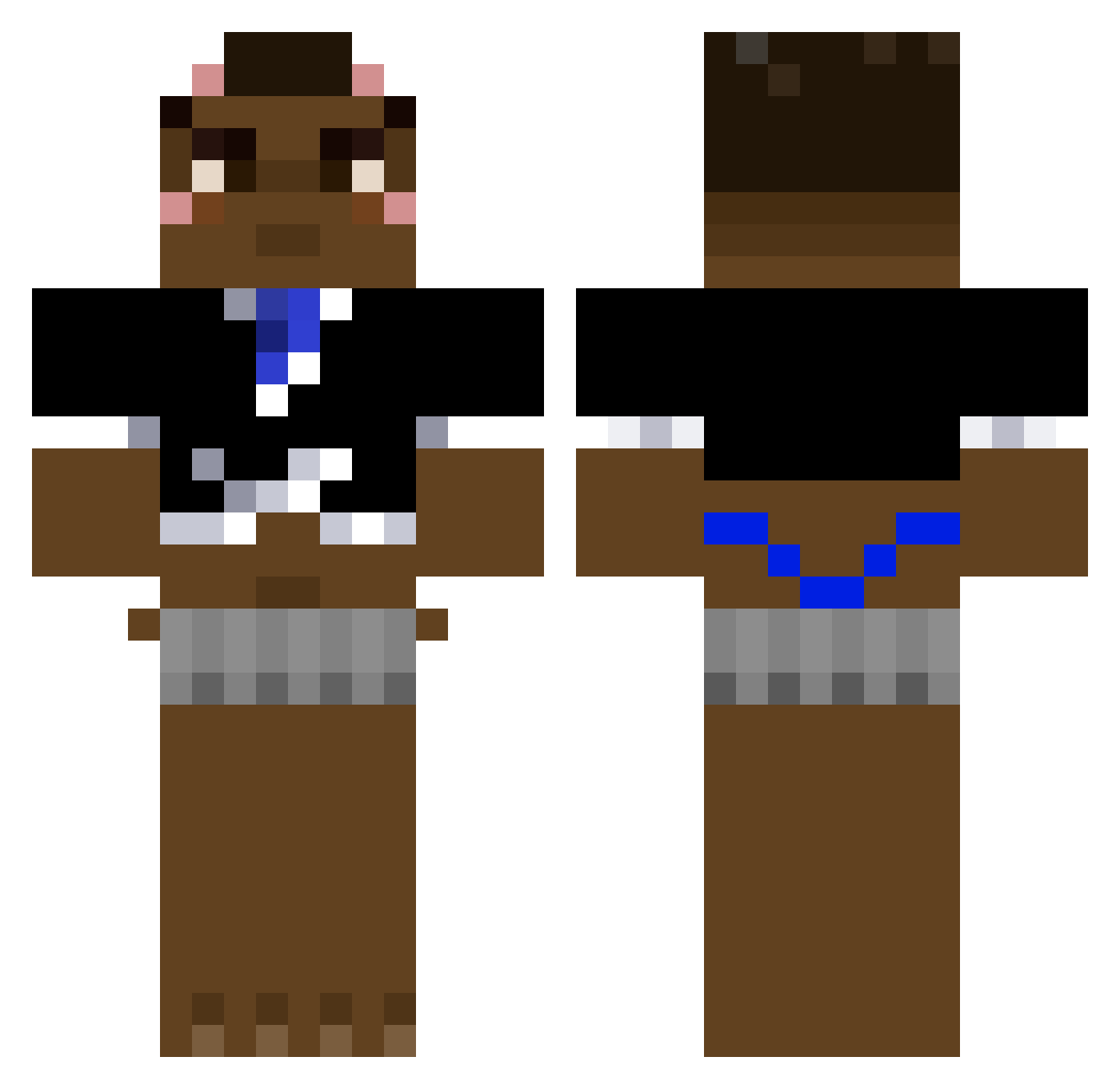 twoog Minecraft skin, front and back view