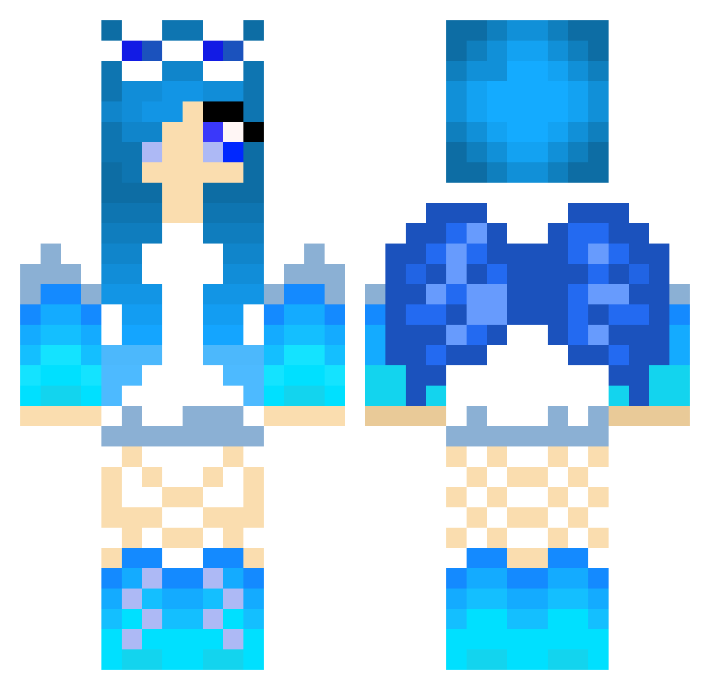 RoboG55 Minecraft skin, front and back view