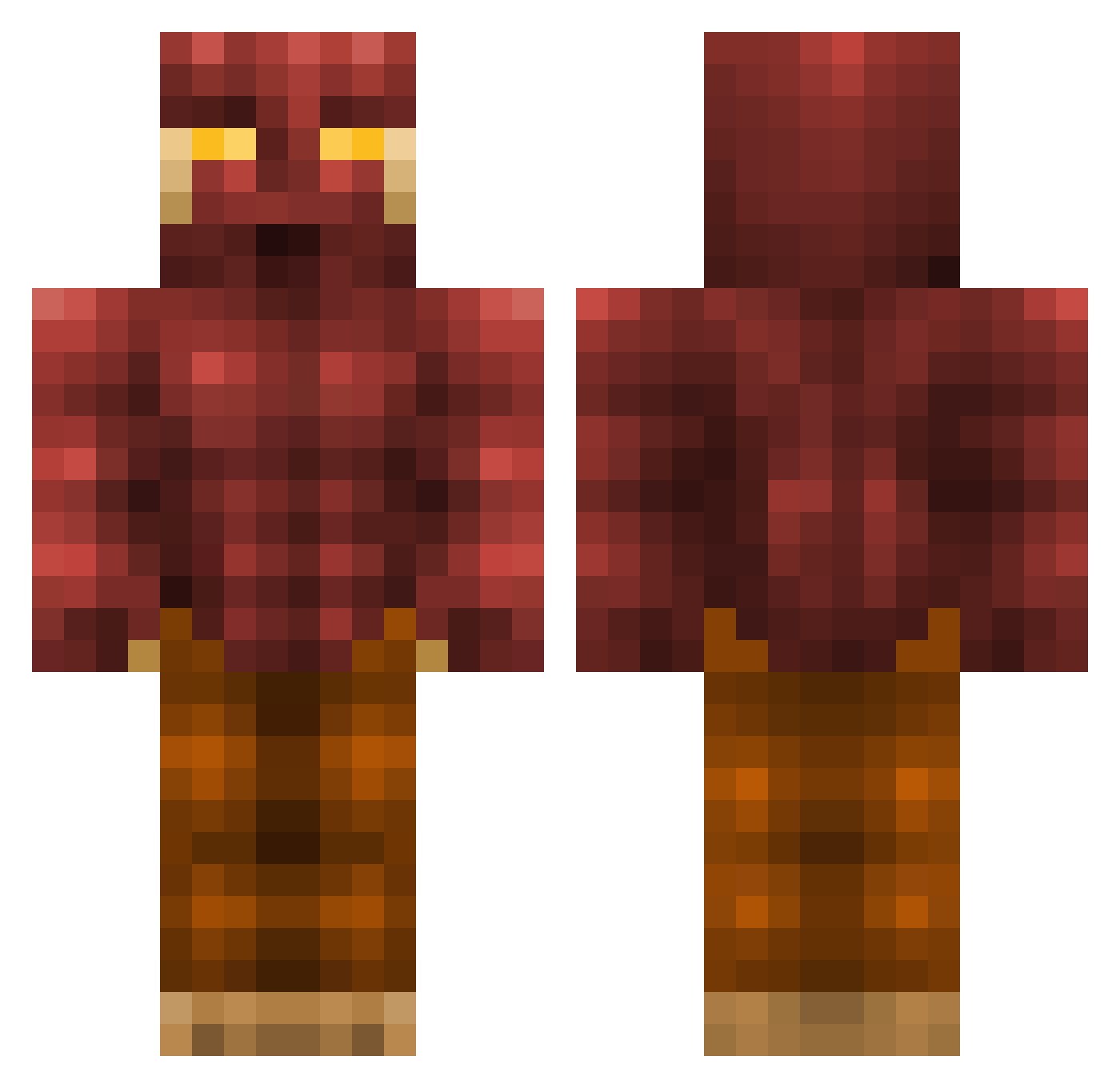 m____e____l____i Minecraft skin, front and back view