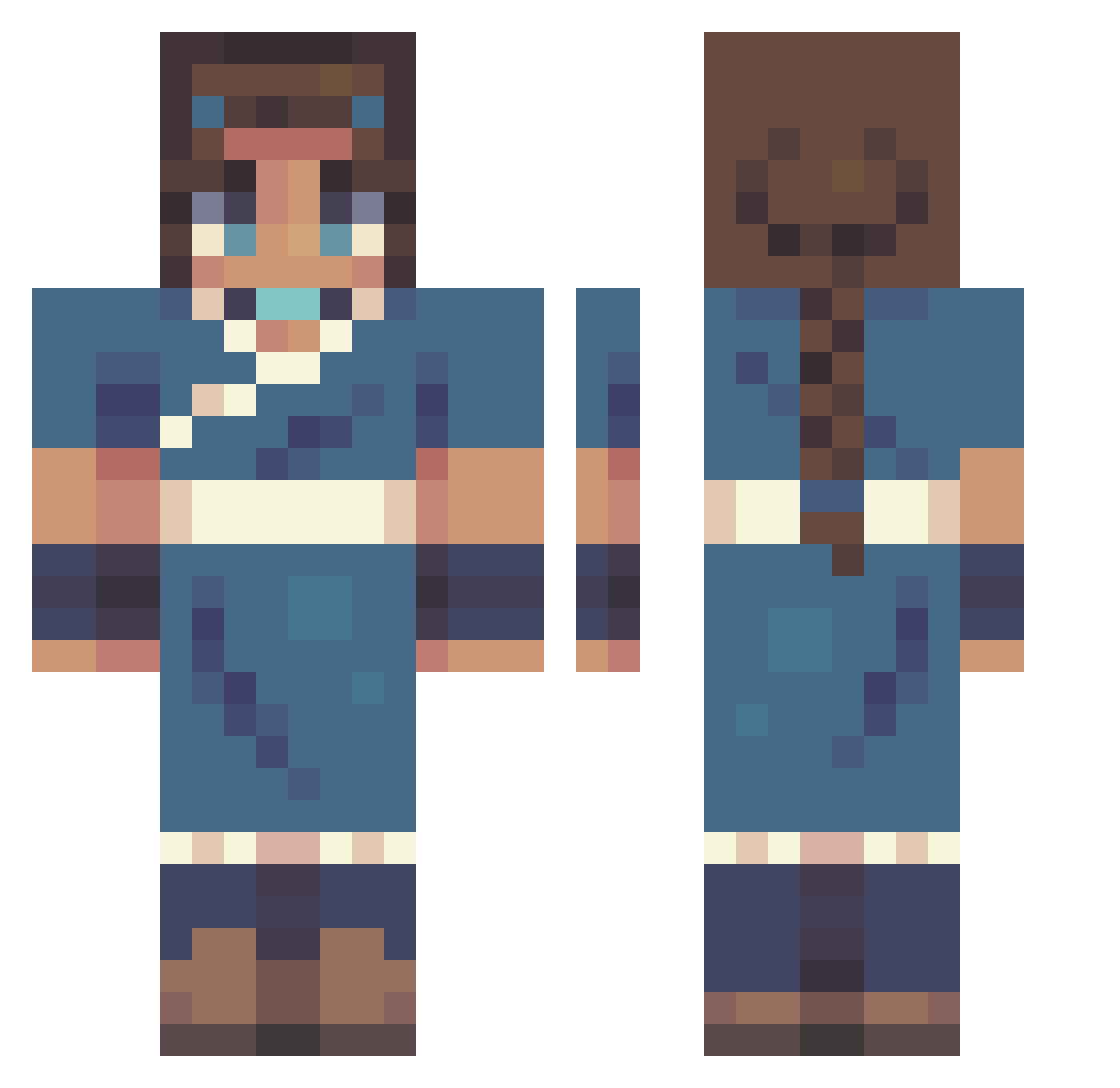 Hiromiu Minecraft skin, front and back view