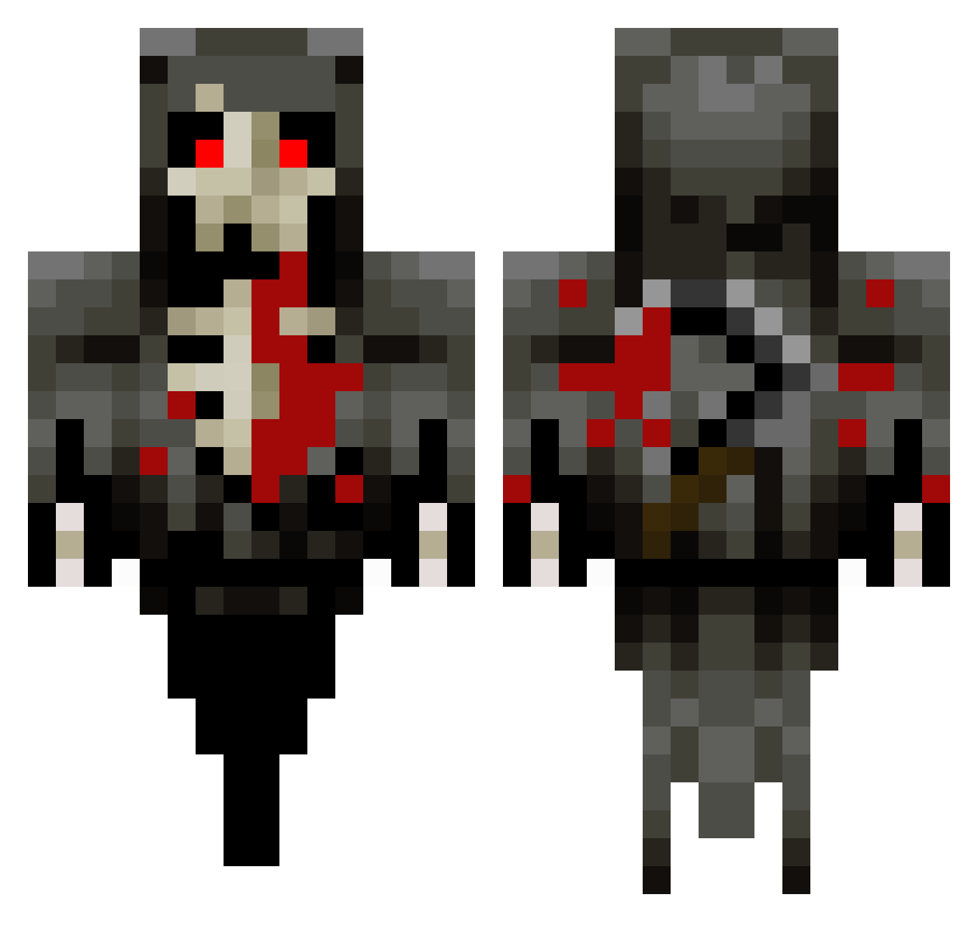 Filthadelphia Minecraft skin, front and back view