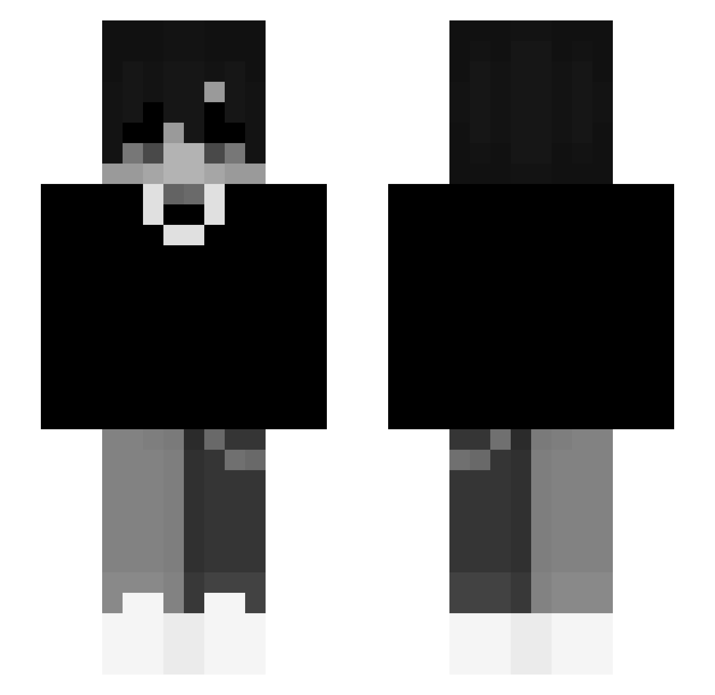 Sh4wty Minecraft skin, front and back view