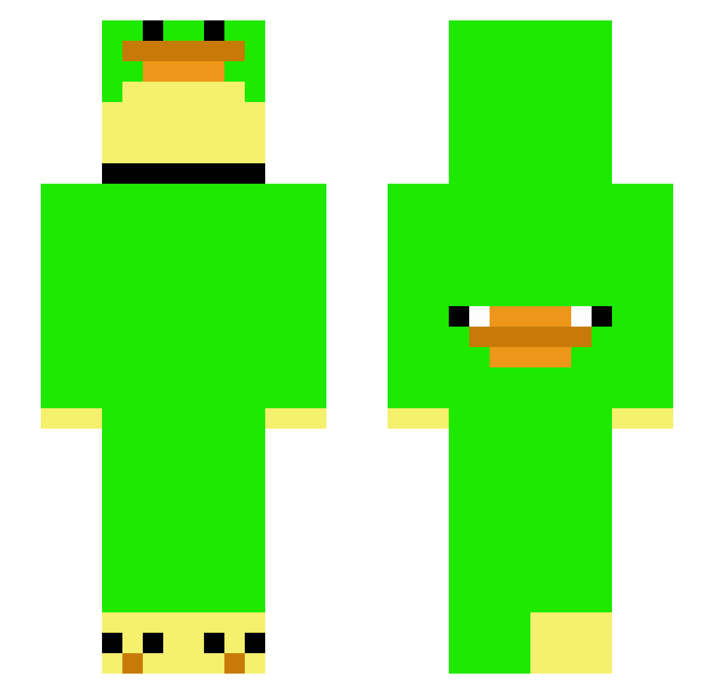 tredepbidown Minecraft skin, front and back view