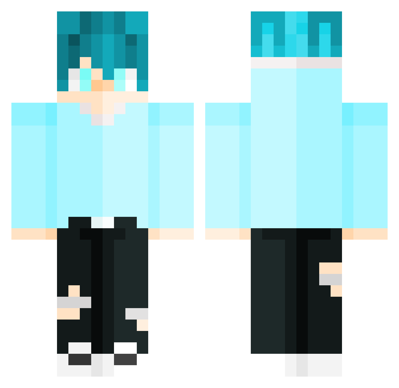 Sebastian0703 Minecraft skin, front and back view