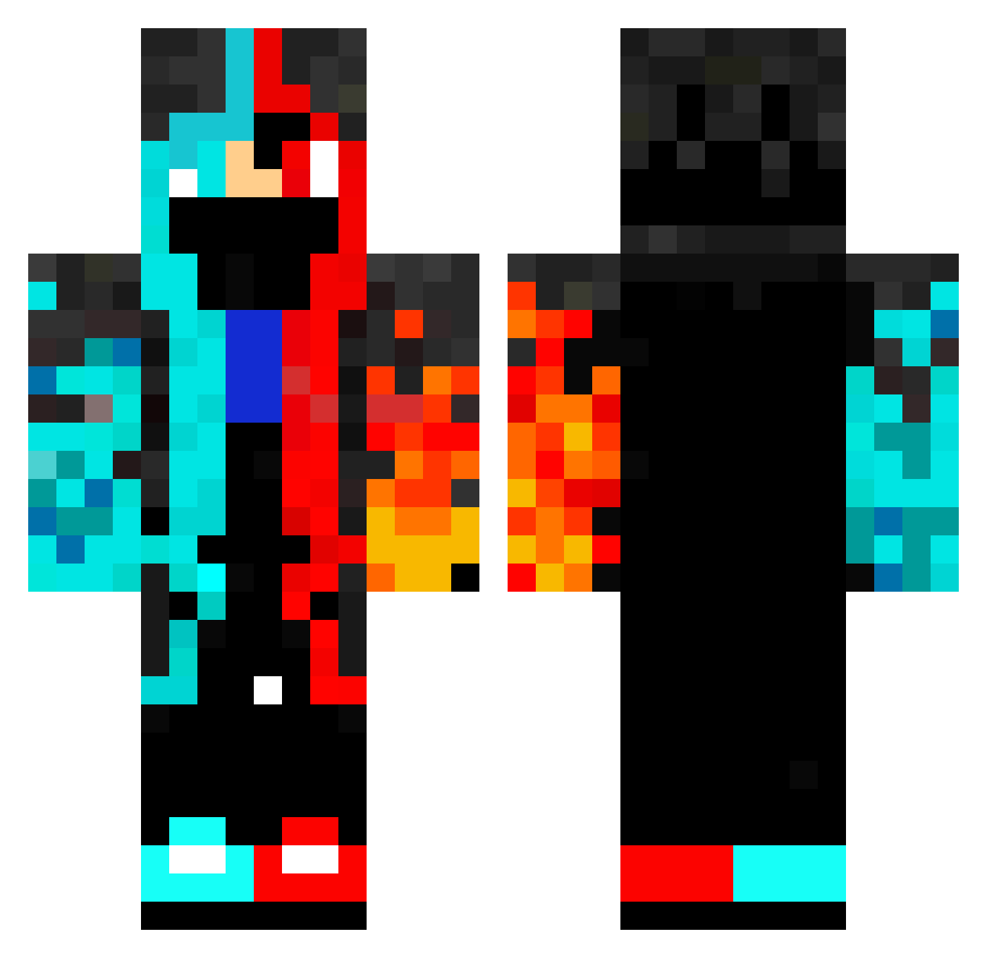 Elv_Teddi_du_19 Minecraft skin, front and back view