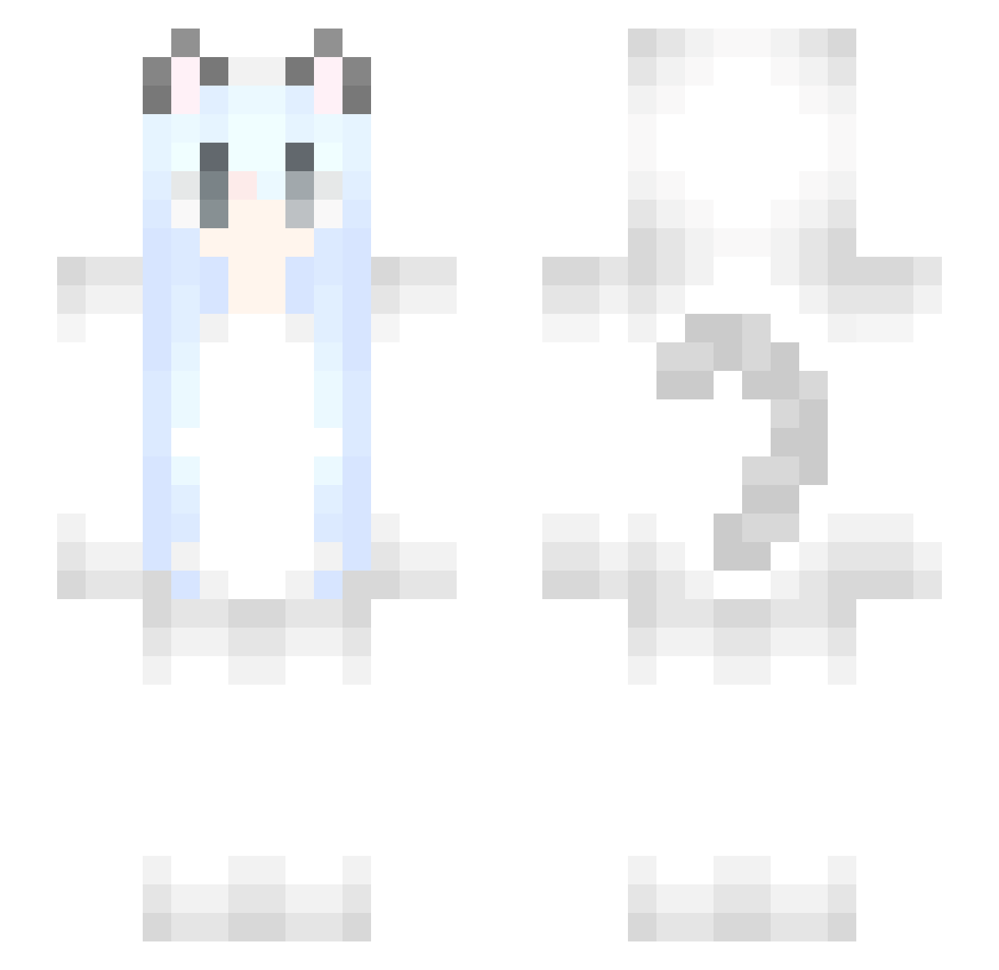 ho4zame Minecraft skin, front and back view