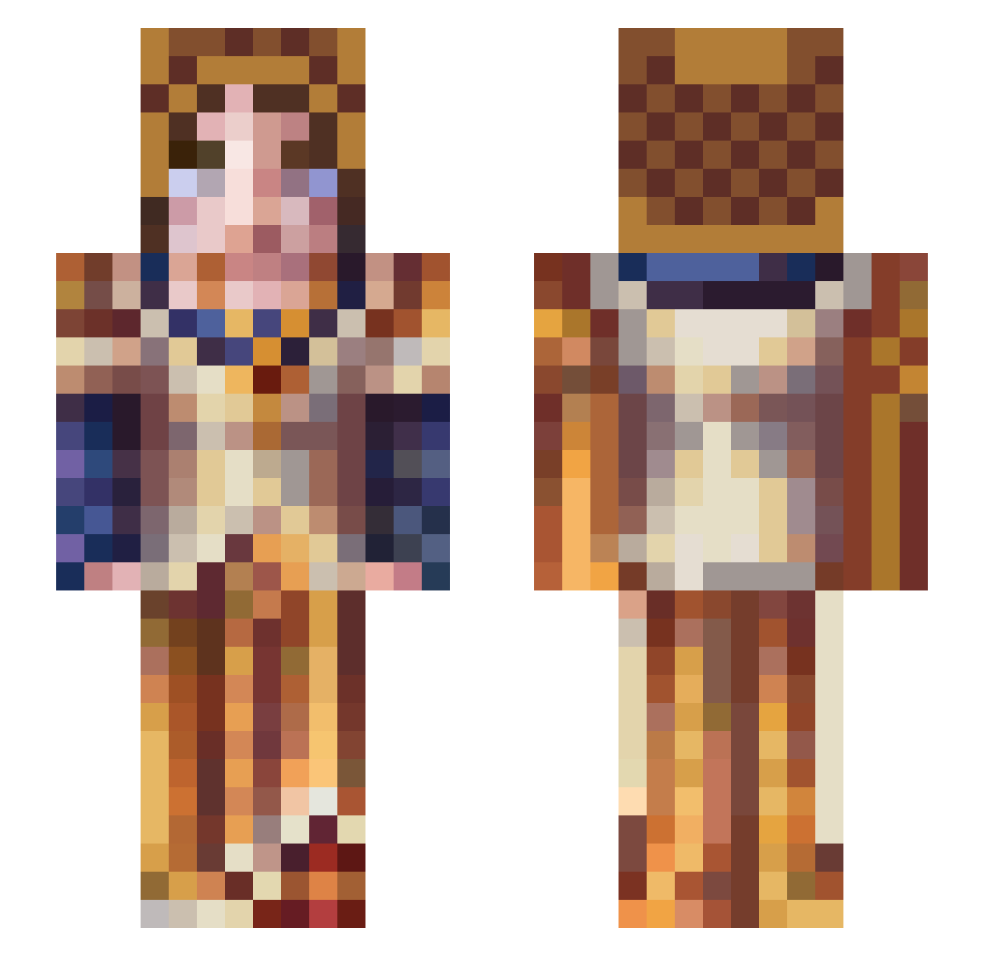 worstgirlever Minecraft skin, front and back view