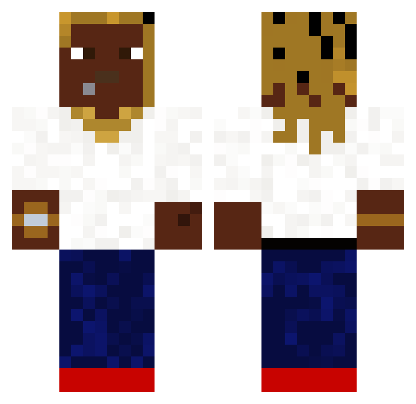 AMD00 Minecraft skin, front and back view