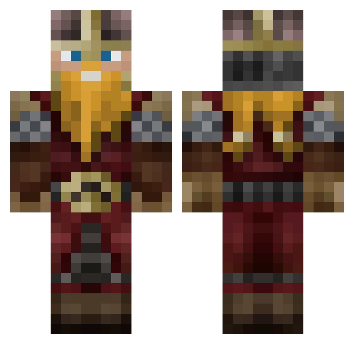 psychoacoustic Minecraft skin, front and back view