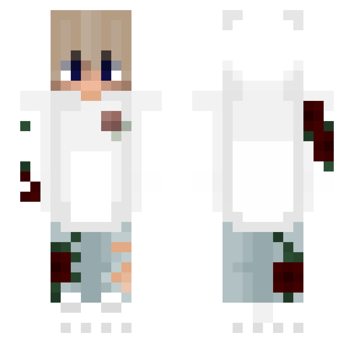 qKarma Minecraft skin, front and back view