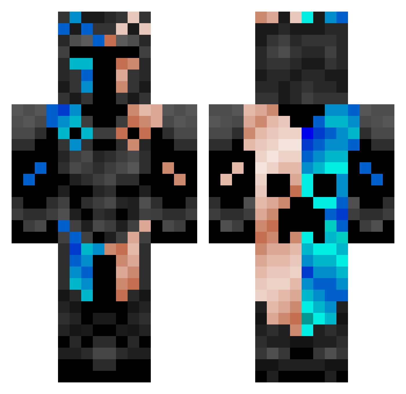 S3rKnyght Minecraft skin, front and back view