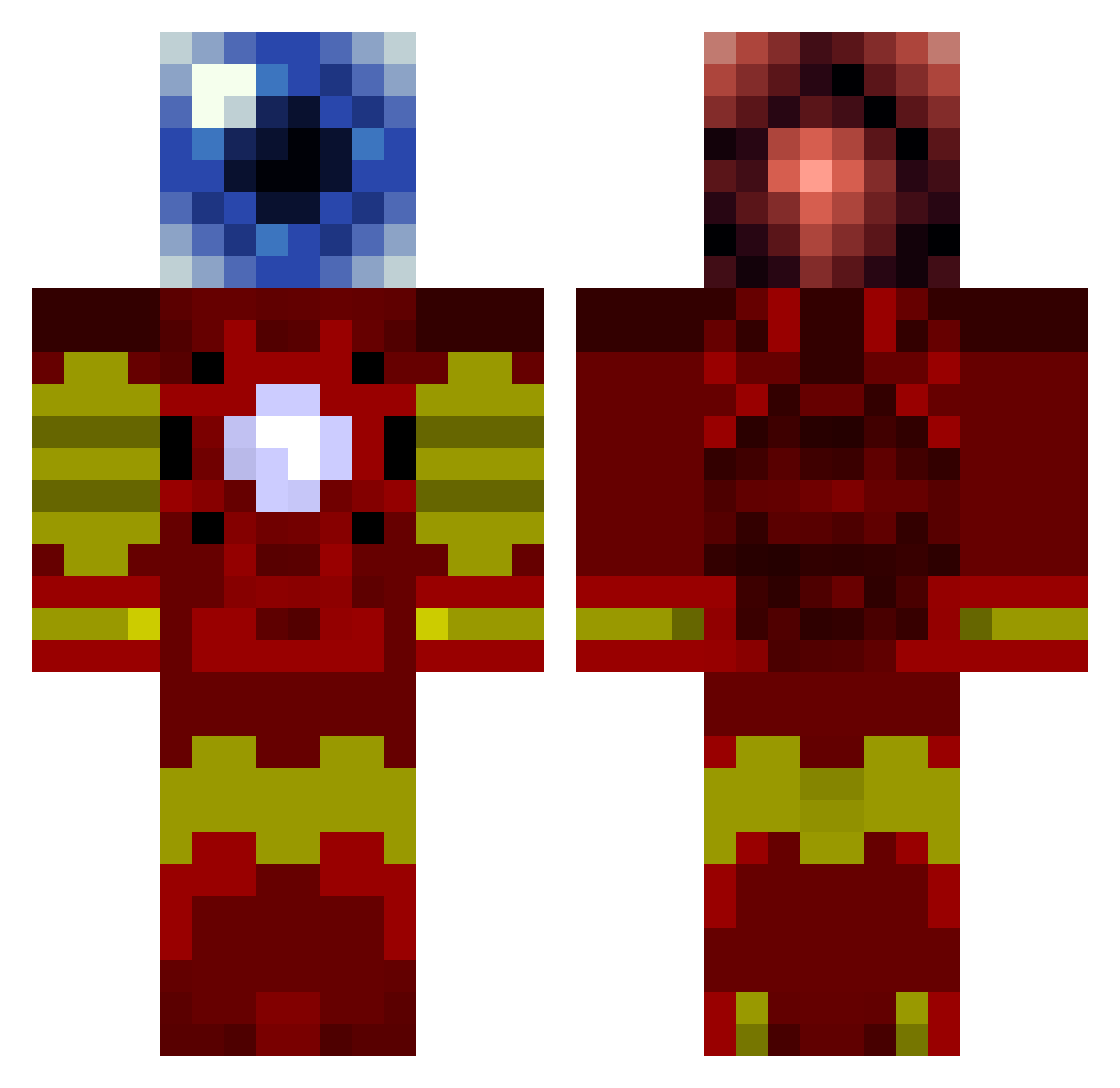hodograph Minecraft skin, front and back view