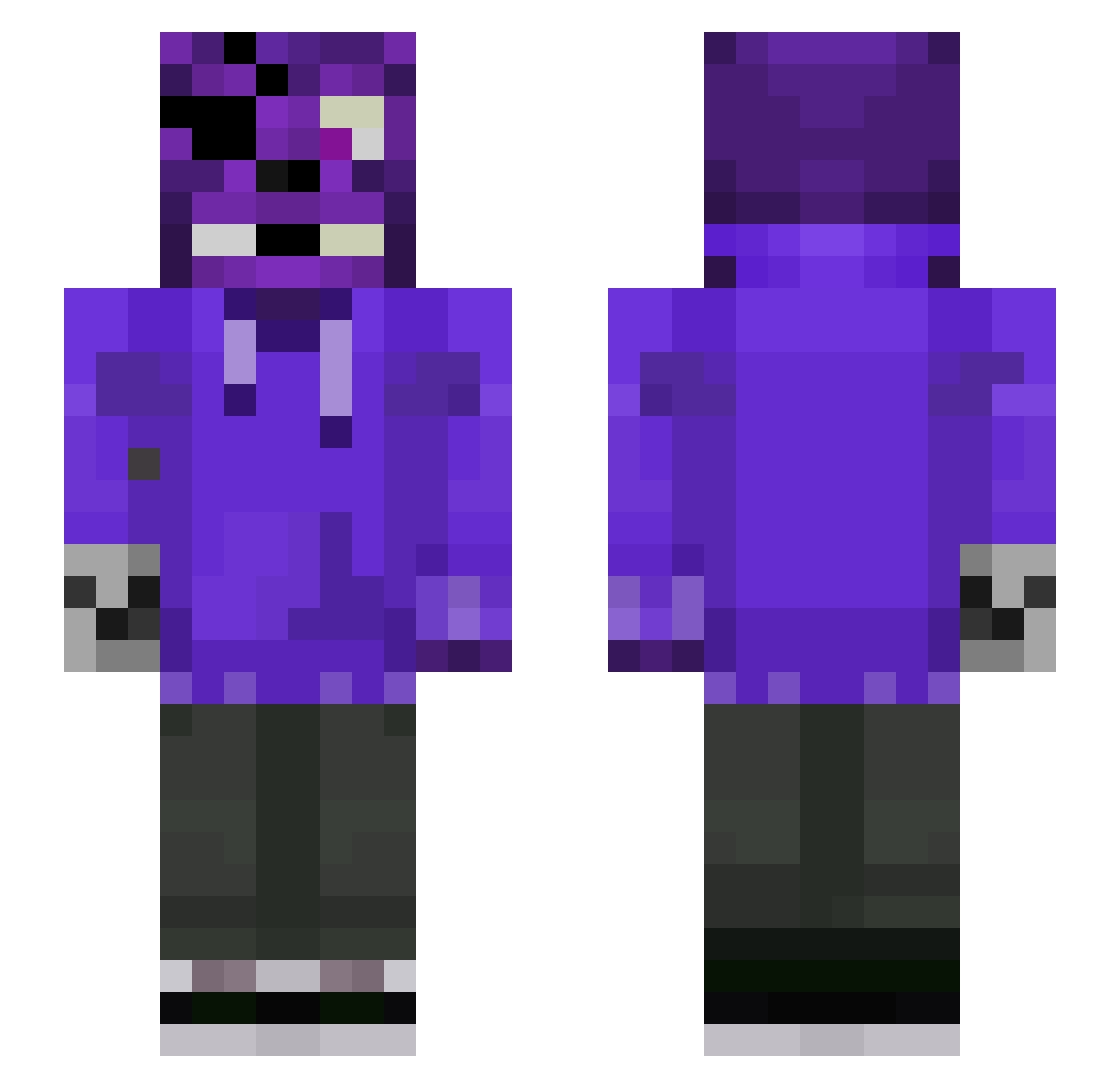 pikachu_girl9 Minecraft skin, front and back view