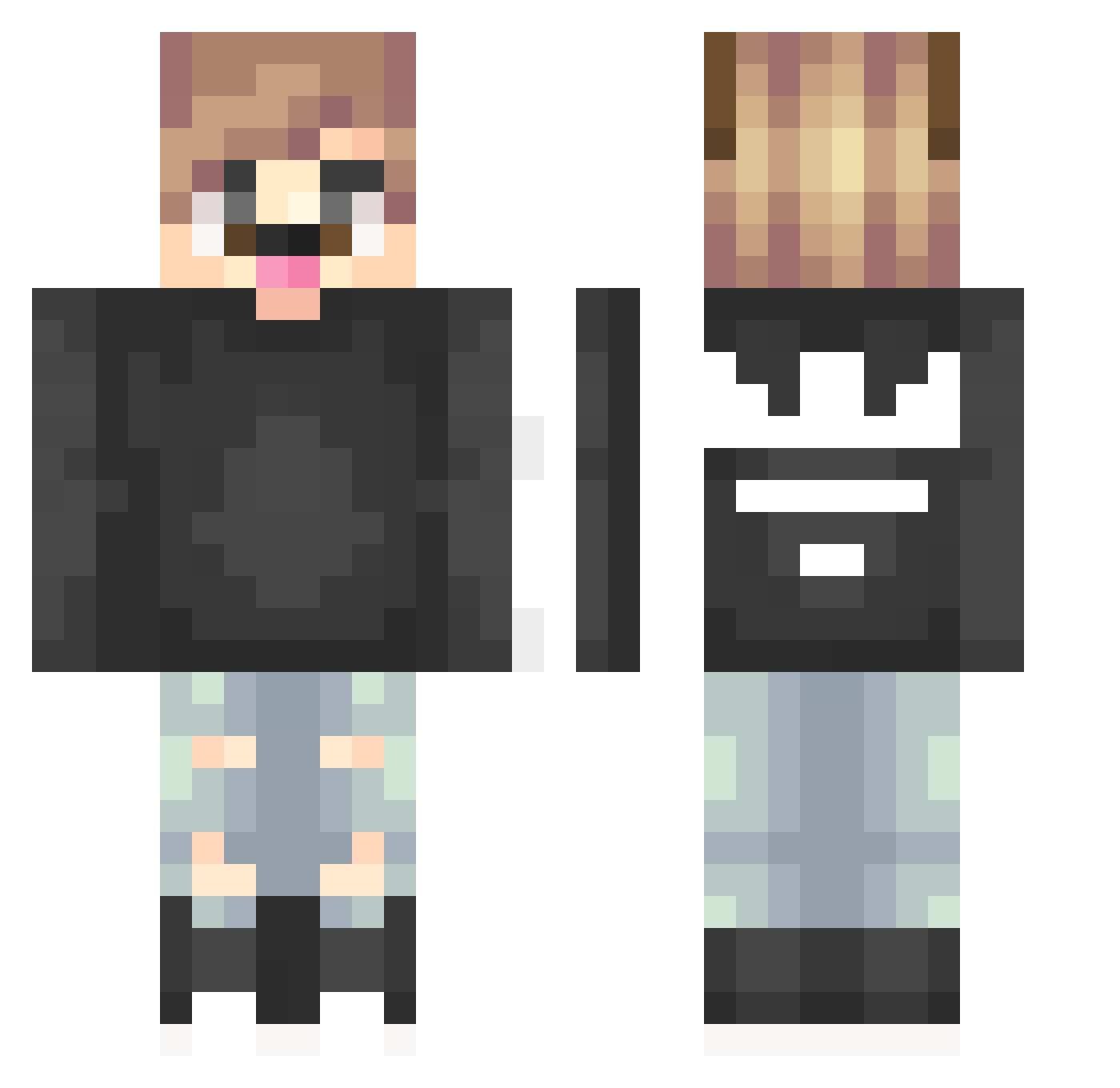 imaxxib Minecraft skin, front and back view