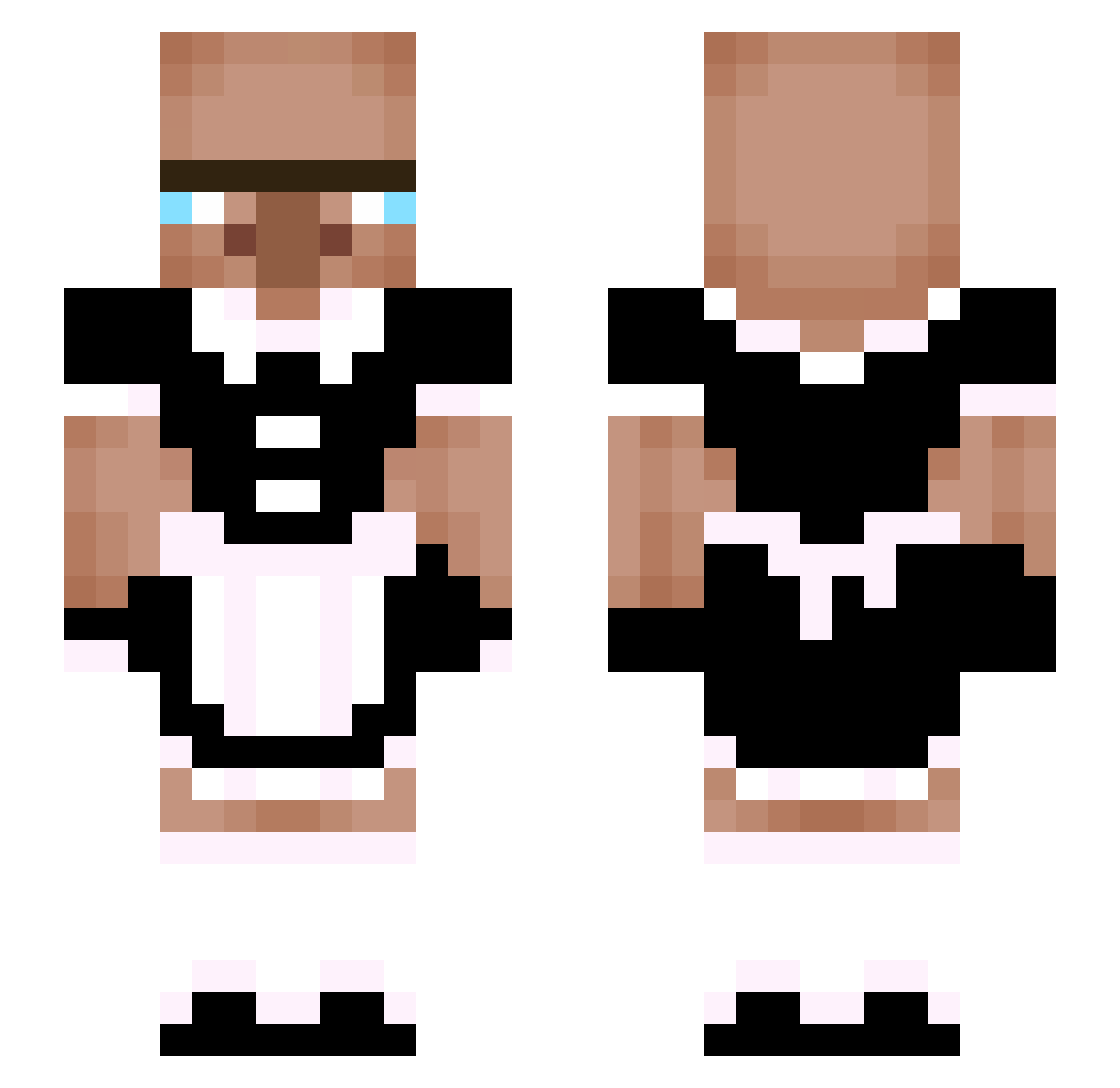 SnazAAV Minecraft skin, front and back view