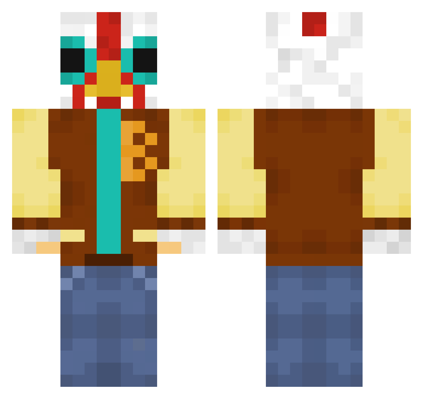 MORQEN Minecraft skin, front and back view