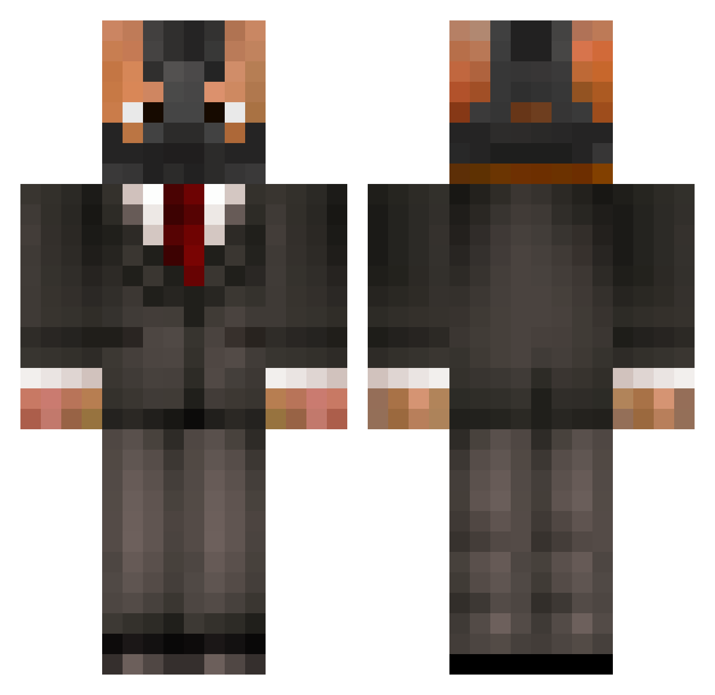 payfine Minecraft skin, front and back view